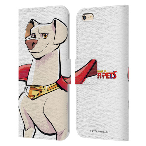 DC League Of Super Pets Graphics Krypto Leather Book Wallet Case Cover For Apple iPhone 6 Plus / iPhone 6s Plus