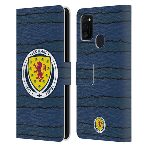 Scotland National Football Team Kits 2019-2021 Home Leather Book Wallet Case Cover For Samsung Galaxy M30s (2019)/M21 (2020)