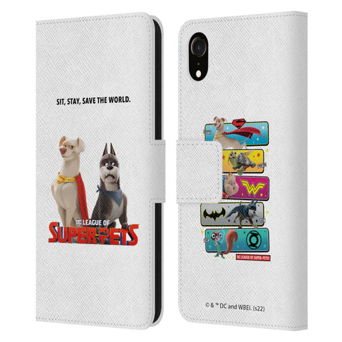DC League Of Super Pets Graphics Characters 1 Leather Book Wallet Case Cover For Apple iPhone XR