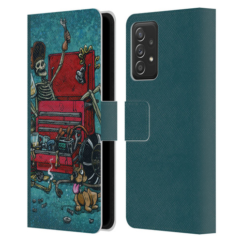 David Lozeau Colourful Art Garage Leather Book Wallet Case Cover For Samsung Galaxy A52 / A52s / 5G (2021)