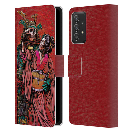 David Lozeau Colourful Art Samurai And Geisha Leather Book Wallet Case Cover For Samsung Galaxy A53 5G (2022)