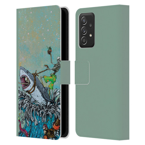 David Lozeau Colourful Art Surfing Leather Book Wallet Case Cover For Samsung Galaxy A53 5G (2022)