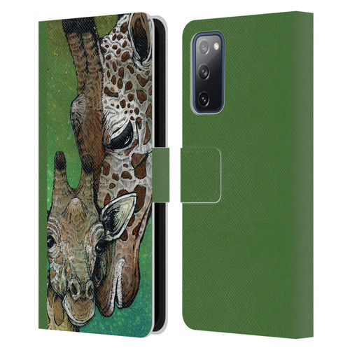 David Lozeau Colourful Art Giraffe Leather Book Wallet Case Cover For Samsung Galaxy S20 FE / 5G