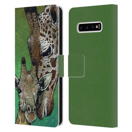 David Lozeau Colourful Art Giraffe Leather Book Wallet Case Cover For Samsung Galaxy S10+ / S10 Plus