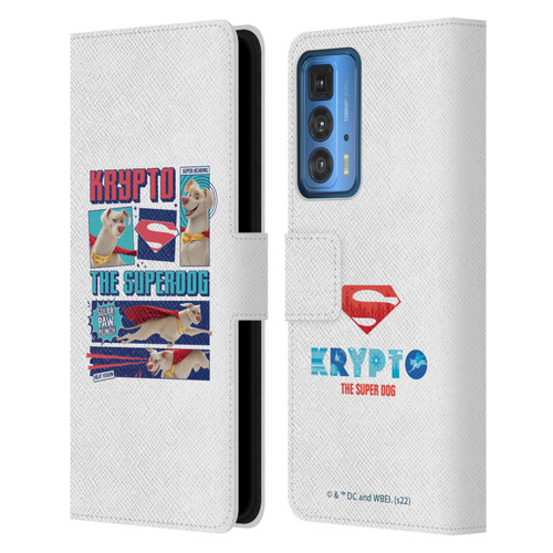 DC League Of Super Pets Graphics Krypto The Superdog Leather Book Wallet Case Cover For Motorola Edge 20 Pro