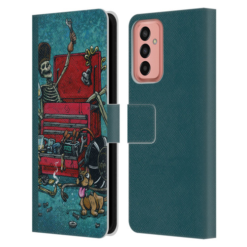David Lozeau Colourful Art Garage Leather Book Wallet Case Cover For Samsung Galaxy M13 (2022)