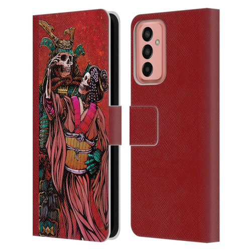 David Lozeau Colourful Art Samurai And Geisha Leather Book Wallet Case Cover For Samsung Galaxy M13 (2022)