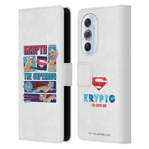 DC League Of Super Pets Graphics Krypto The Superdog Leather Book Wallet Case Cover For Motorola Edge X30