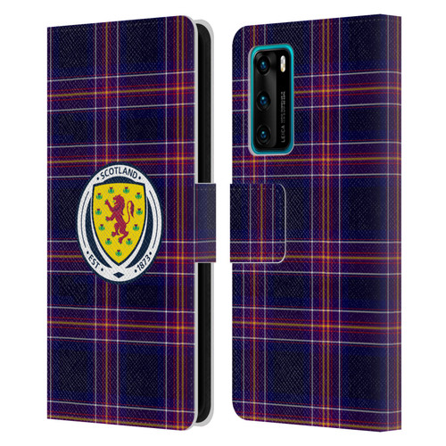 Scotland National Football Team Logo 2 Tartan Leather Book Wallet Case Cover For Huawei P40 5G