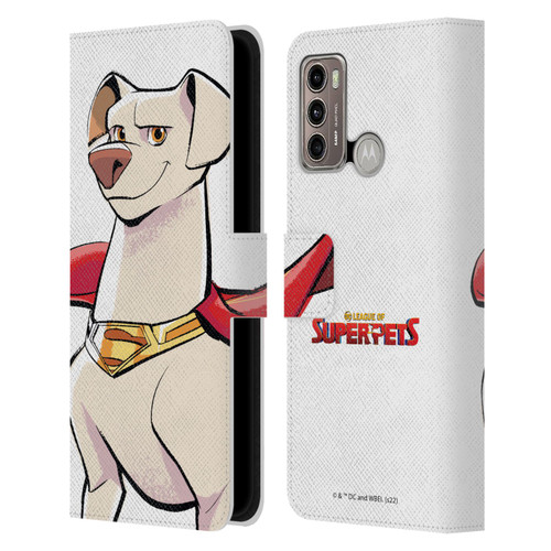 DC League Of Super Pets Graphics Krypto Leather Book Wallet Case Cover For Motorola Moto G60 / Moto G40 Fusion