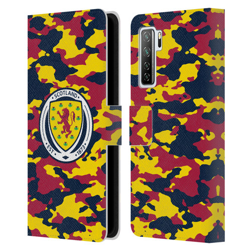 Scotland National Football Team Logo 2 Camouflage Leather Book Wallet Case Cover For Huawei Nova 7 SE/P40 Lite 5G