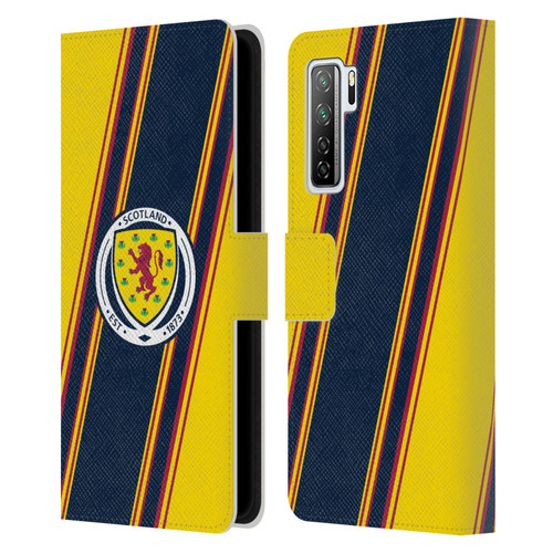 Scotland National Football Team Logo 2 Stripes Leather Book Wallet Case Cover For Huawei Nova 7 SE/P40 Lite 5G