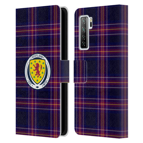 Scotland National Football Team Logo 2 Tartan Leather Book Wallet Case Cover For Huawei Nova 7 SE/P40 Lite 5G