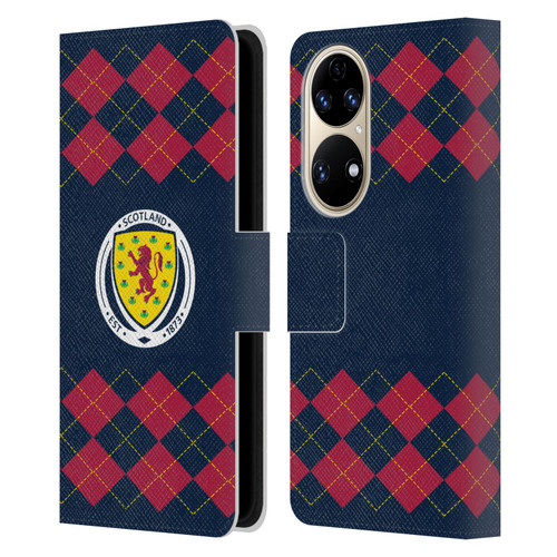 Scotland National Football Team Logo 2 Argyle Leather Book Wallet Case Cover For Huawei P50