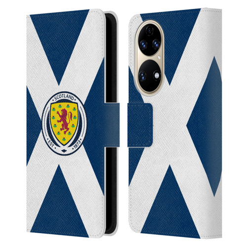 Scotland National Football Team Logo 2 Scotland Flag Leather Book Wallet Case Cover For Huawei P50