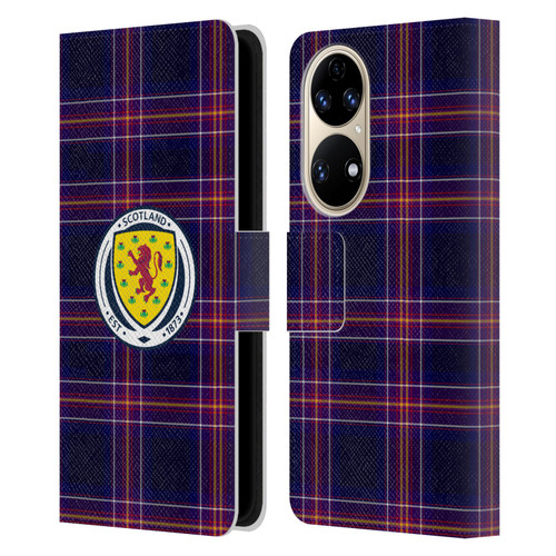 Scotland National Football Team Logo 2 Tartan Leather Book Wallet Case Cover For Huawei P50