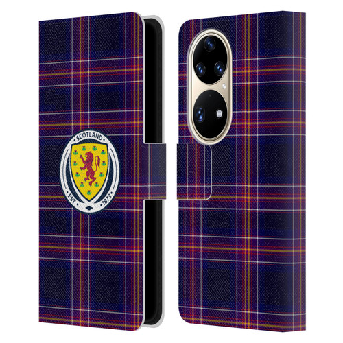 Scotland National Football Team Logo 2 Tartan Leather Book Wallet Case Cover For Huawei P50 Pro