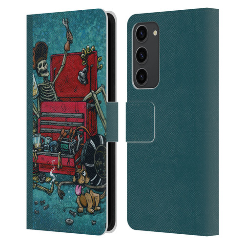 David Lozeau Colourful Art Garage Leather Book Wallet Case Cover For Samsung Galaxy S23+ 5G