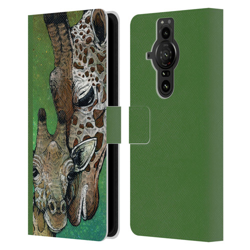 David Lozeau Colourful Art Giraffe Leather Book Wallet Case Cover For Sony Xperia Pro-I