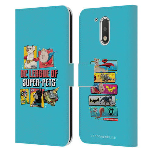 DC League Of Super Pets Graphics Characters 2 Leather Book Wallet Case Cover For Motorola Moto G41