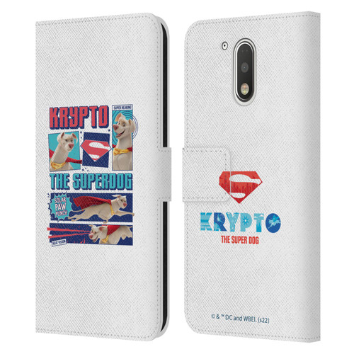 DC League Of Super Pets Graphics Krypto The Superdog Leather Book Wallet Case Cover For Motorola Moto G41