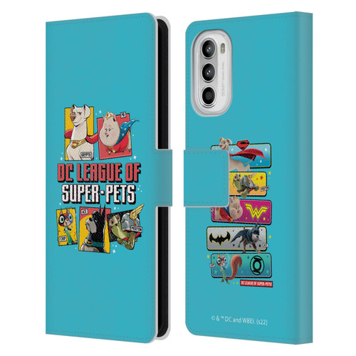 DC League Of Super Pets Graphics Characters 2 Leather Book Wallet Case Cover For Motorola Moto G52