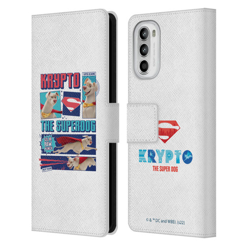 DC League Of Super Pets Graphics Krypto The Superdog Leather Book Wallet Case Cover For Motorola Moto G52