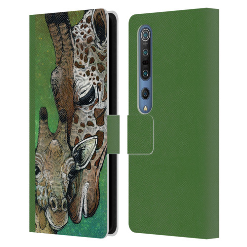 David Lozeau Colourful Art Giraffe Leather Book Wallet Case Cover For Xiaomi Mi 10 5G / Mi 10 Pro 5G