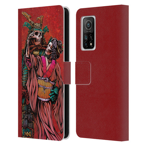 David Lozeau Colourful Art Samurai And Geisha Leather Book Wallet Case Cover For Xiaomi Mi 10T 5G