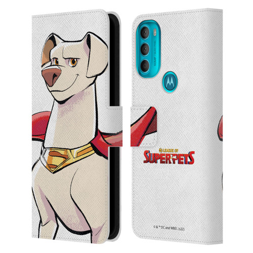 DC League Of Super Pets Graphics Krypto Leather Book Wallet Case Cover For Motorola Moto G71 5G