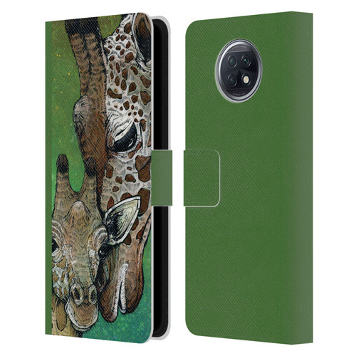 David Lozeau Colourful Art Giraffe Leather Book Wallet Case Cover For Xiaomi Redmi Note 9T 5G