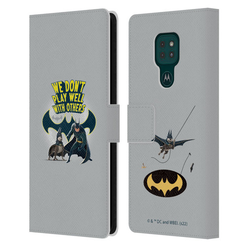 DC League Of Super Pets Graphics We Don't Play Well With Others Leather Book Wallet Case Cover For Motorola Moto G9 Play