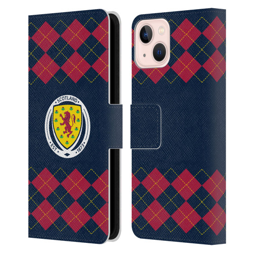 Scotland National Football Team Logo 2 Argyle Leather Book Wallet Case Cover For Apple iPhone 13