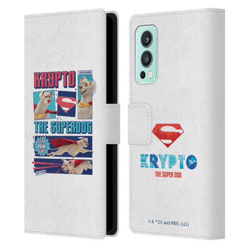 DC League Of Super Pets Graphics Krypto The Superdog Leather Book Wallet Case Cover For OnePlus Nord 2 5G
