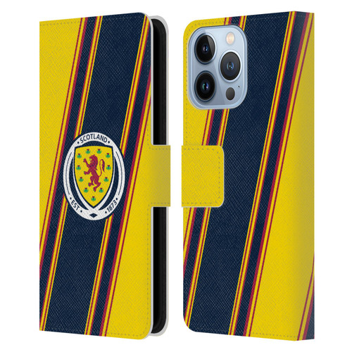 Scotland National Football Team Logo 2 Stripes Leather Book Wallet Case Cover For Apple iPhone 13 Pro