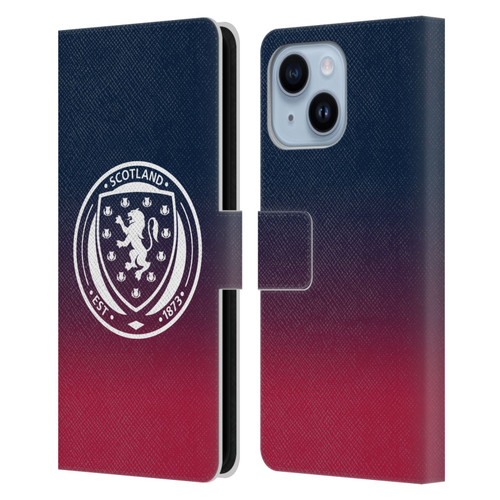 Scotland National Football Team Logo 2 Gradient Leather Book Wallet Case Cover For Apple iPhone 14 Plus