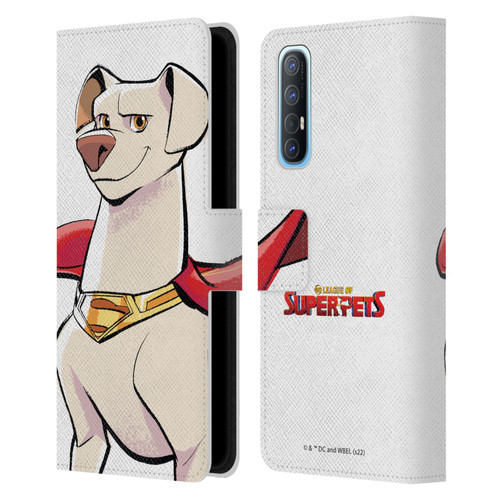 DC League Of Super Pets Graphics Krypto Leather Book Wallet Case Cover For OPPO Find X2 Neo 5G