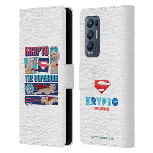 DC League Of Super Pets Graphics Krypto The Superdog Leather Book Wallet Case Cover For OPPO Find X3 Neo / Reno5 Pro+ 5G