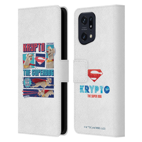 DC League Of Super Pets Graphics Krypto The Superdog Leather Book Wallet Case Cover For OPPO Find X5