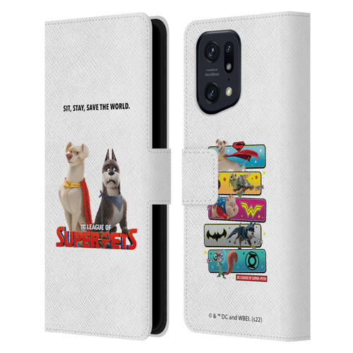DC League Of Super Pets Graphics Characters 1 Leather Book Wallet Case Cover For OPPO Find X5 Pro