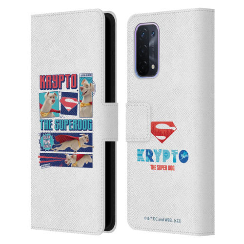 DC League Of Super Pets Graphics Krypto The Superdog Leather Book Wallet Case Cover For OPPO A54 5G