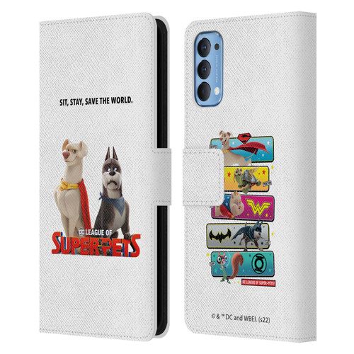 DC League Of Super Pets Graphics Characters 1 Leather Book Wallet Case Cover For OPPO Reno 4 5G