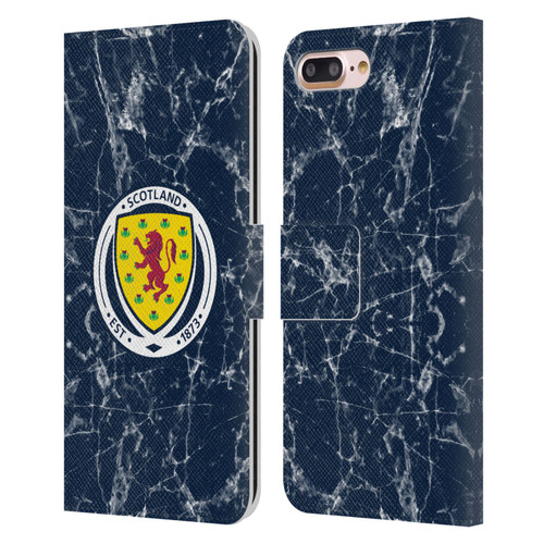 Scotland National Football Team Logo 2 Marble Leather Book Wallet Case Cover For Apple iPhone 7 Plus / iPhone 8 Plus