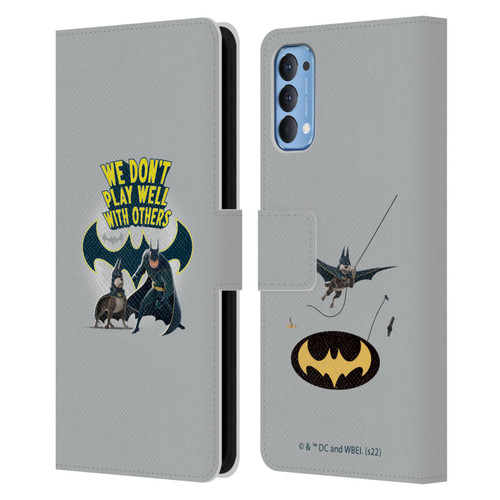 DC League Of Super Pets Graphics We Don't Play Well With Others Leather Book Wallet Case Cover For OPPO Reno 4 5G