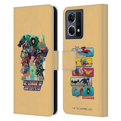 DC League Of Super Pets Graphics Super Powered Pack Leather Book Wallet Case Cover For OPPO Reno8 4G