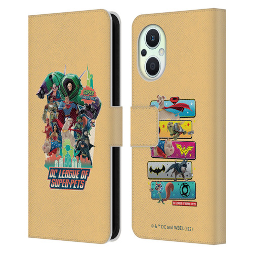 DC League Of Super Pets Graphics Super Powered Pack Leather Book Wallet Case Cover For OPPO Reno8 Lite
