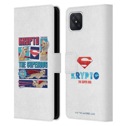 DC League Of Super Pets Graphics Krypto The Superdog Leather Book Wallet Case Cover For OPPO Reno4 Z 5G