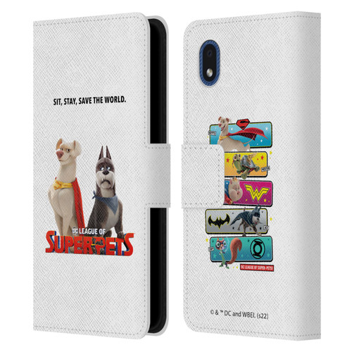 DC League Of Super Pets Graphics Characters 1 Leather Book Wallet Case Cover For Samsung Galaxy A01 Core (2020)