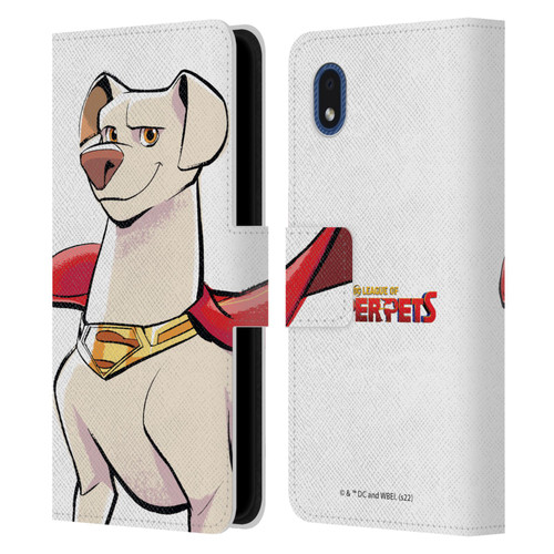 DC League Of Super Pets Graphics Krypto Leather Book Wallet Case Cover For Samsung Galaxy A01 Core (2020)