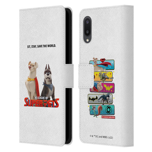 DC League Of Super Pets Graphics Characters 1 Leather Book Wallet Case Cover For Samsung Galaxy A02/M02 (2021)